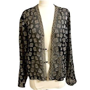 VINTAGE VICTORIAS SECRET Collection Black Cream Sheer Top Sleepwear